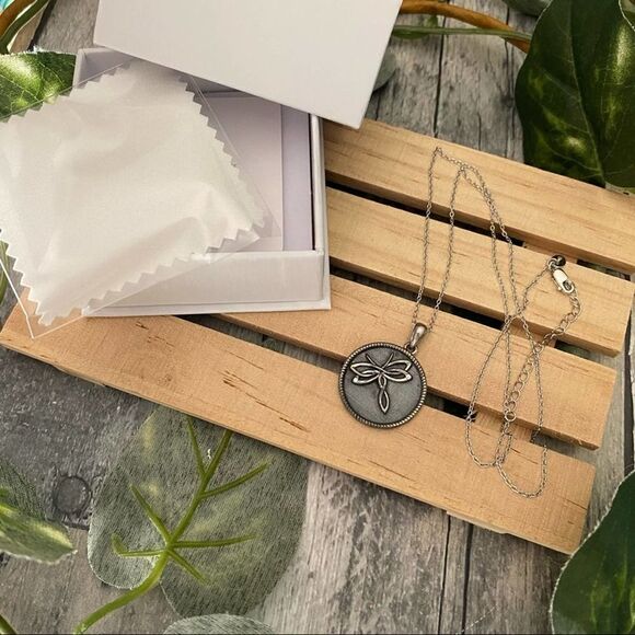 Dragonfly Sterling Silver Charm CZ Necklace - Picture 3 of 4